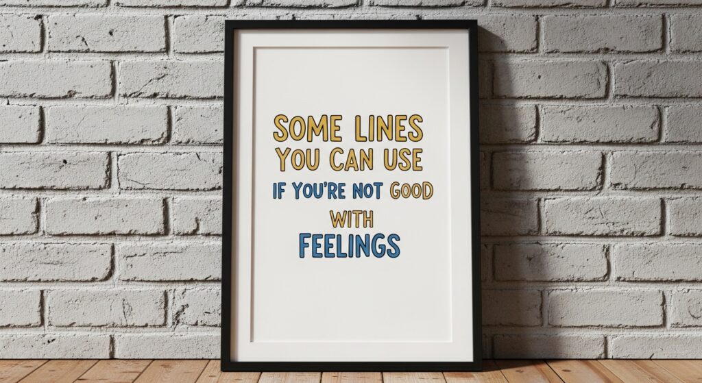 Some Lines You Can Use If You’re Not Good With Feelings