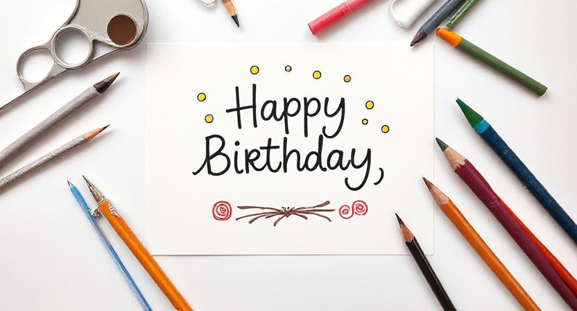 Card design example for granddaughter's birthday made by hand.