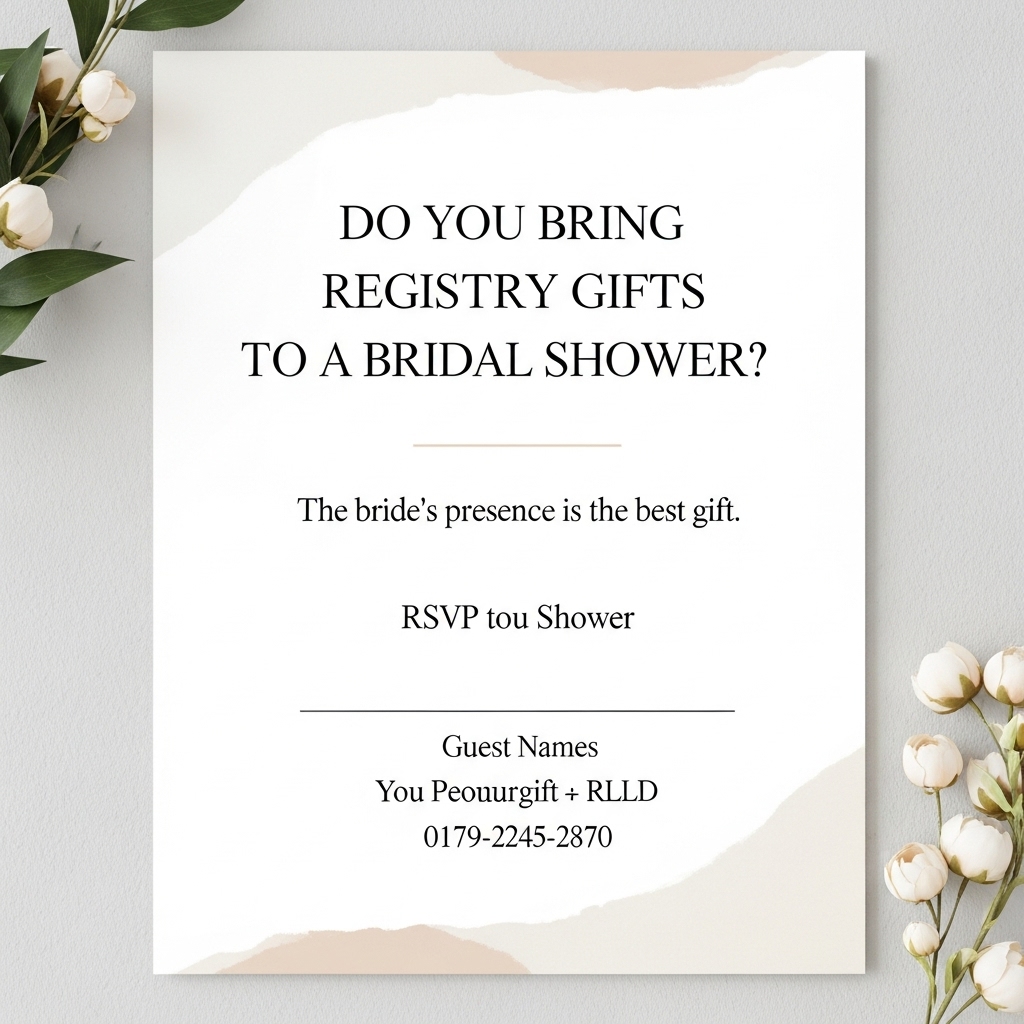 do you bring registry gifts to bridal shower printout view