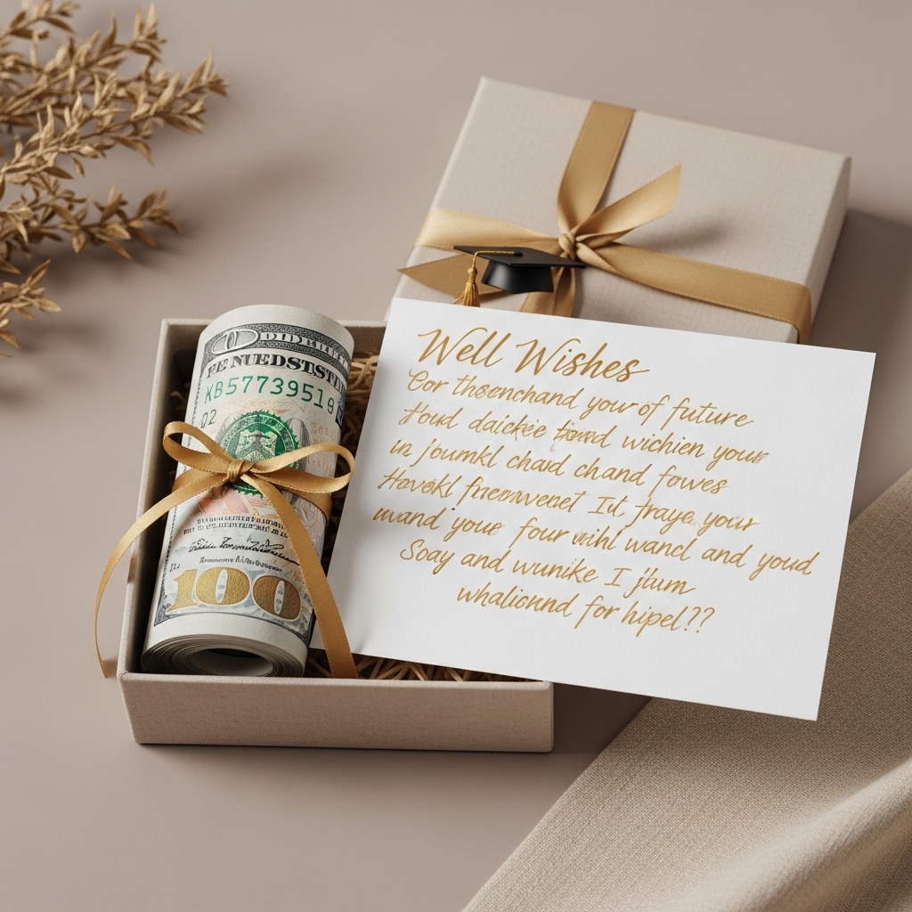 graduation money gift ideas with handwritten card