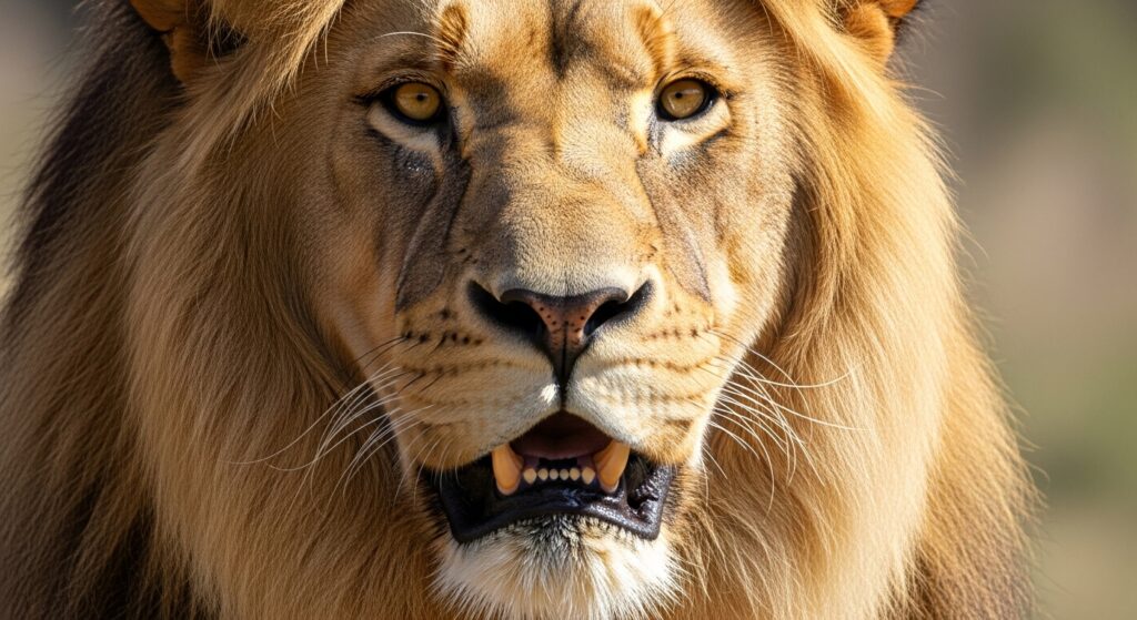 lion face symbolizing courage and strength