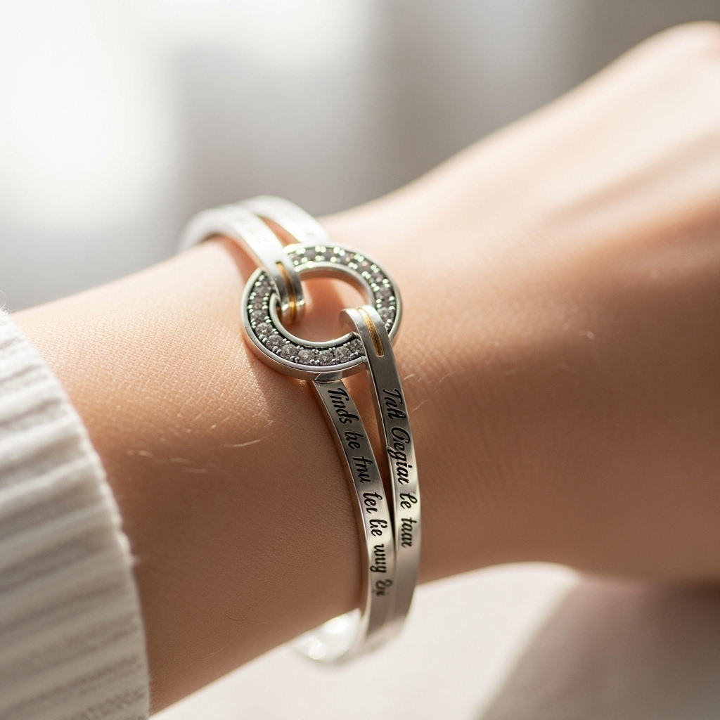 40th birthday bracelet gift engraved with a personal message