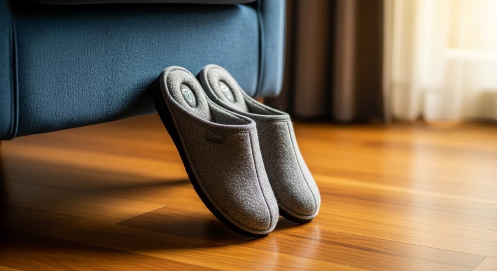 Comfortable slippers for elderly grandparents.”)