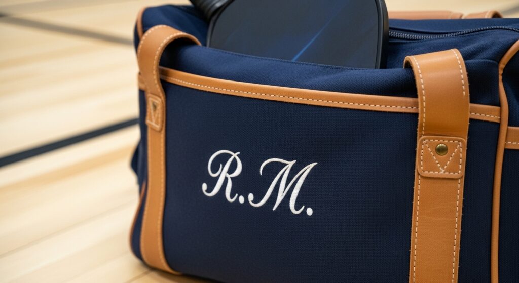 personalized pickleball bag with stitched initials)